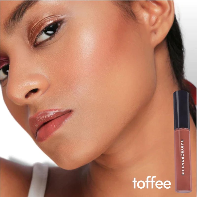 RUBY'S ORGANICS Lip Gloss for Women, Lip Balm for Girls, Hydrating, Non Sticky & Non Drying Formula, Long Lasting, Natural Organic Lip Makeup, Paraben Free -Toffee, 6.5ml - Image 4